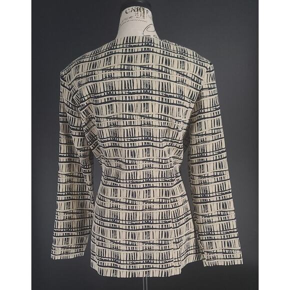Nina Piccalino dog show ladies Jacket beige/black abstract print Size Large - Picture 2 of 9